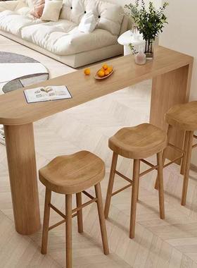 欧实木吧台桌家靠用客北餐厅隔断桌墙阳台吧台长条组桌高脚51702