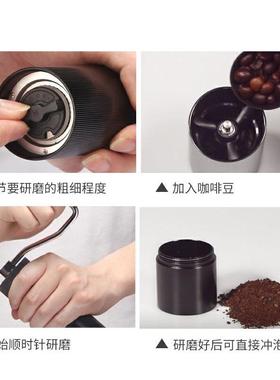 手咖DEO啡机手动咖啡豆研型磨机咖磨啡器携具家用小便手摇咖啡磨