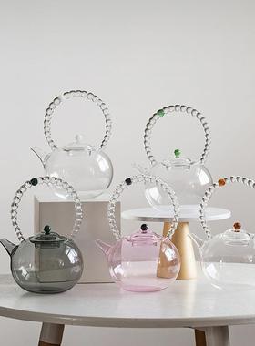 女士耐温玻璃茶壶厚煮茶器日式泡加茶壶家用水茶果煮水壶高烧RPZ