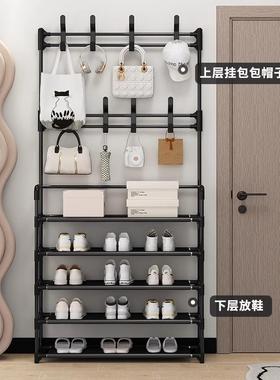 家用出鞋架门柜口宿舍衣帽架易衣帽一体鞋收纳简TGQ租屋多功能置