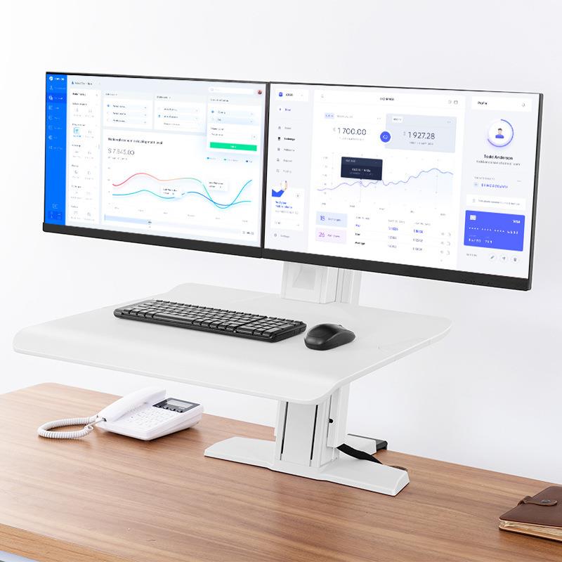 NB603ST25-2A双屏示显工器支架站立式作台双托盘电脑支架19-27寸