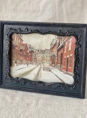 中古黑色画ZXW164A-7寸树脂相框摆台片欧式古雕花照墙组合挂框复