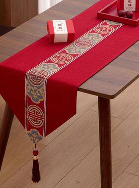 结婚桌红色新旗中庆式装茶几餐桌电视柜盖布AL100347国风喜饰婚礼