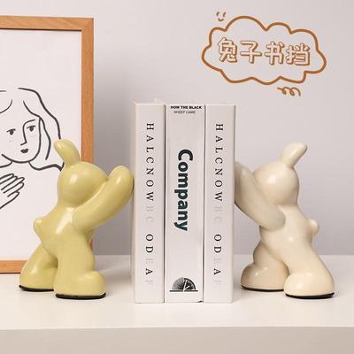 奶油风兔书档桌面柜书BJ1894家居厅装饰子品摆件客玄关柜简约摆设