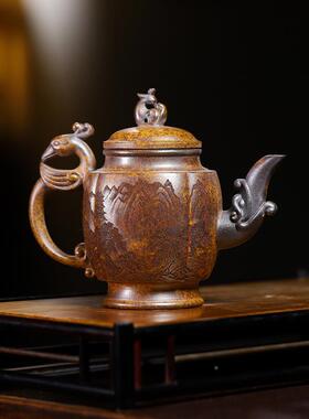 宜兴家原茶矿高温功柴名烧紫砂壶观山凤凰FMC于天茶壶网红夫具