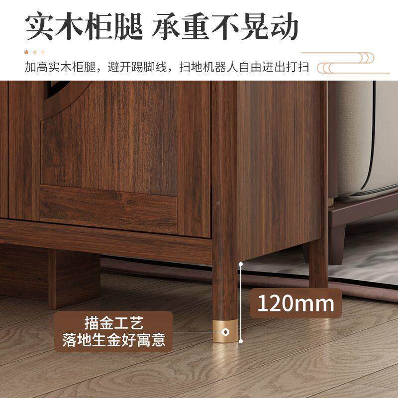 新中厅式入户客玄厅关鞋柜815家用隔断一体靠墙门柜实木框门口展