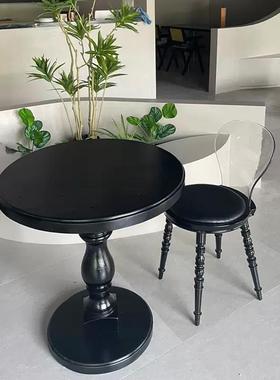 C欧式复古小桌子桌极60茶几咖9啡甜品店沙发边几法式简Fran_213圆