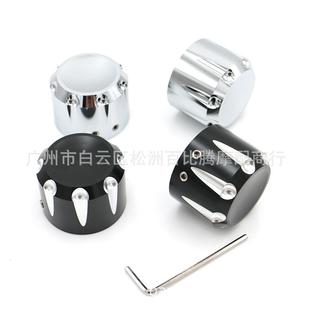 适用哈雷HarleyXL883XL1200X48改装漏白前轮轴盖前轴装饰盖