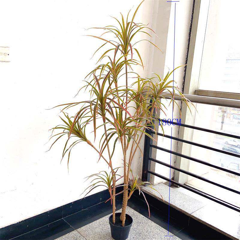 仿真植物千年木盆栽吊兰树龙铁兰迷你七彩铁树室内客厅造景观摆设