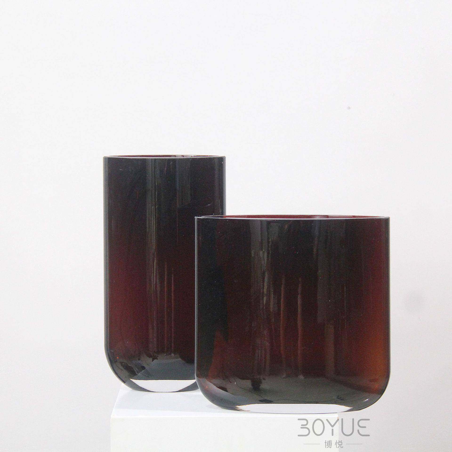 简约扁口棕色琉璃花瓶现样板间民宿书房台面现代简约家居装饰,机械设备,其他机械设备,淘宝优惠券,粉丝福利购,淘宝优惠卷