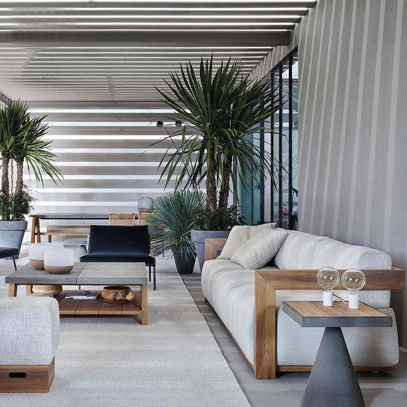 户外柚木沙发庭院园防水防晒466三人组合室别墅外花阳露天台实木