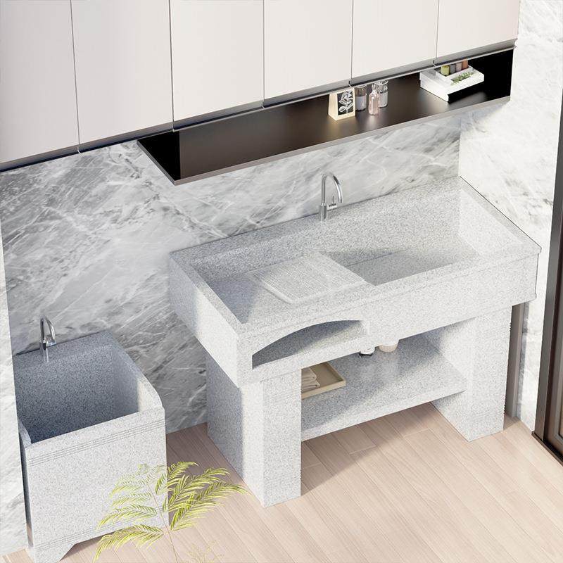 大123理石洗衣材带搓衣板台盆家用户外头水槽石拖池把池石拼接洗