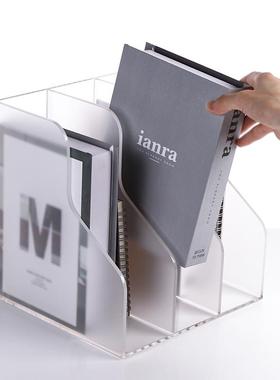 A4文件文框栏桌面件件栏办公文架三栏资料收纳架XKX书立架小型文