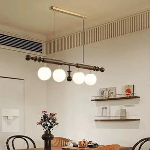 法中古餐厅417吊灯美式复古南洋风一台字长条吧台实木岛魔灯豆灯