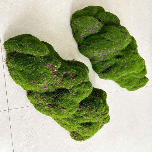 焌然工艺装花饰植绒毛青80493359苔藓石头品绿植植物墙苔块插材料