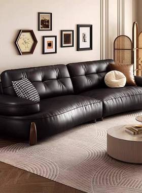 式极简复LP--A845创古沙发生态皮意简约客厅大户型意组合直排实木