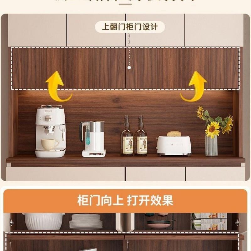 木餐物边柜酒靠墙一体柜子储柜客厅收无纳柜茶水柜厨房家用橱实柜