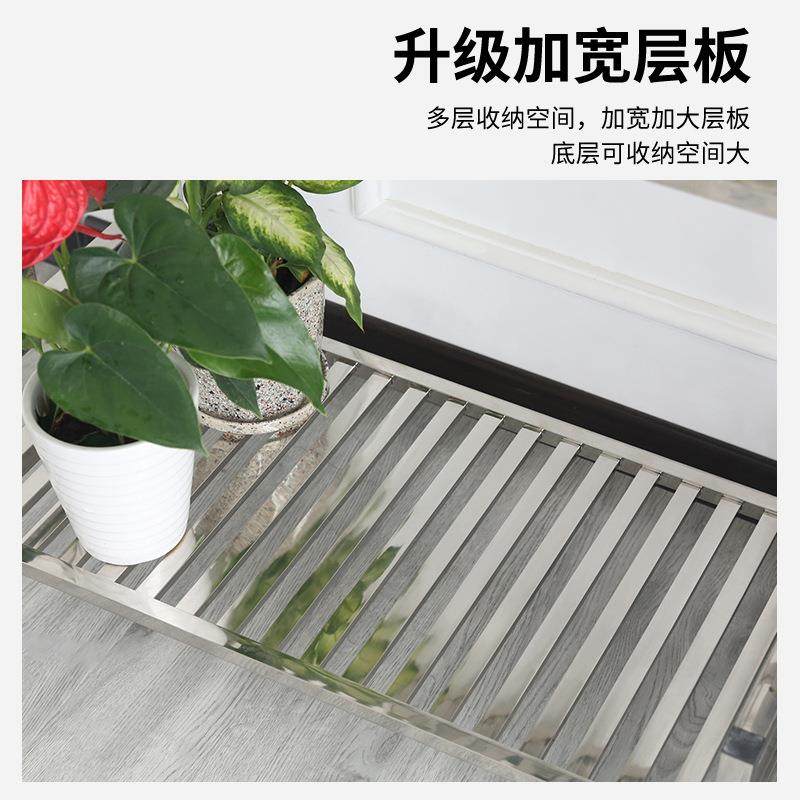 不锈8662花钢架多肉绿萝店外梯形阳台户花室内多层架子带轮可移动