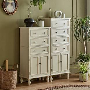 客美式 收纳柜子桃VII色简约五 实木斗柜胡厅边柜功多能带门抽屉式