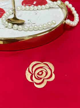 公床主风纯棉长绒棉婚庆四件套大红全刺棉OEN绣中式结婚房嫁陪送