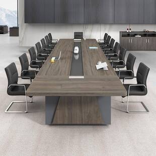 现议办公家具大型长桌圆桌角开会办公桌LISHUO20板式长方会形简约