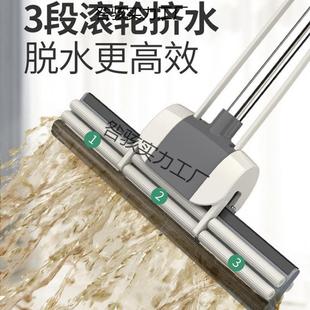 拖把海绵把滚682轮家用挤水免手水洗胶棉拖把大号拖拖地吸轻便一