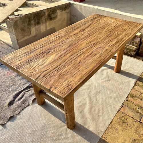 老榆木桌子复古茶桌原木实木桌子吧台长桌书桌餐桌阳台桌民宿家用