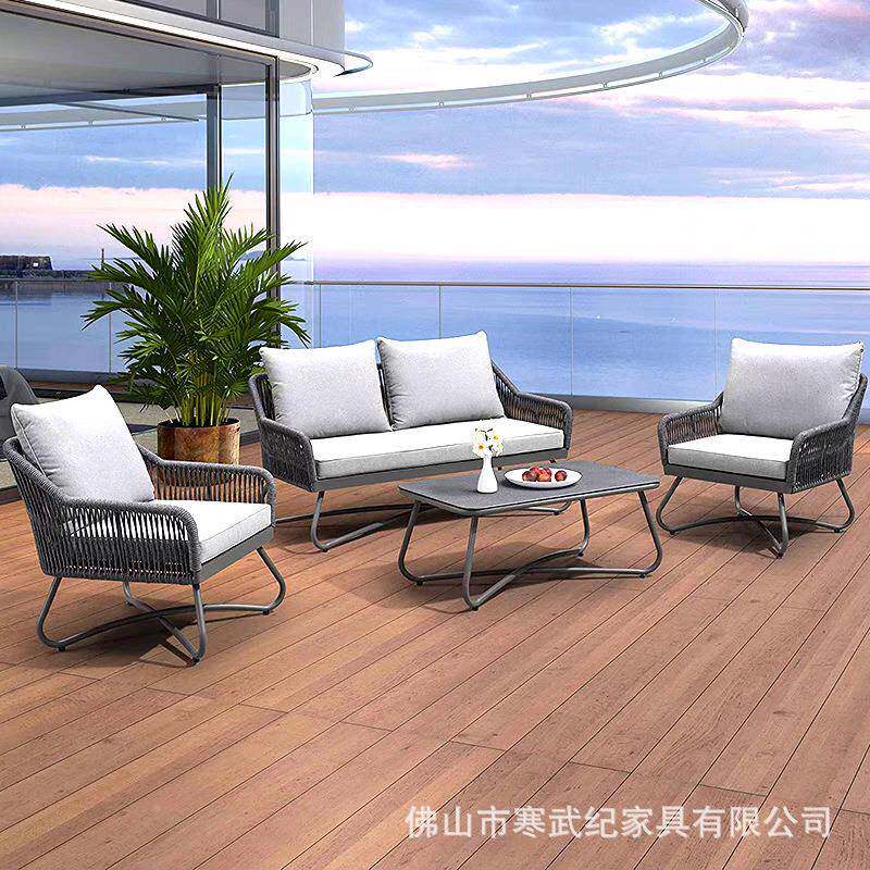 制户酒外藤编沙发庭院露室外花185园家具店阳台定售楼部天藤椅长