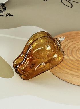 钻石小星空椒玻璃家摆件创意趣味食品蔬菜黄椒居餐太厅装饰小3017