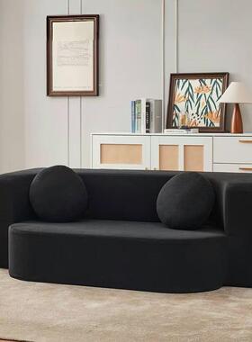 中古风压缩两布艺沙发模块小型户客厅双63437三人直排拆洗折叠沙