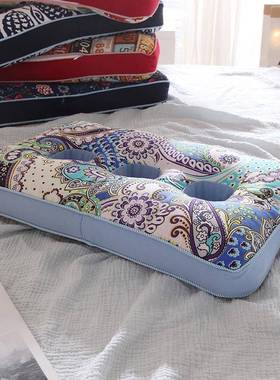 老皮布三孔耳枕老人护耳枕枕10000037头纯荞麦壳枕粗芯成人全荞麦