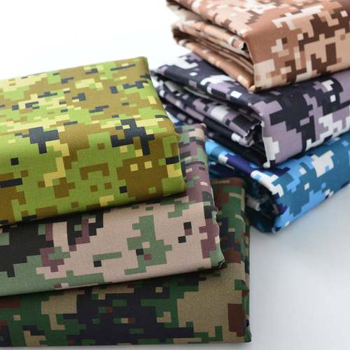迷布纯棉布料迷彩服全面料装儿饰桌92374布台布服装幼棉园数字迷