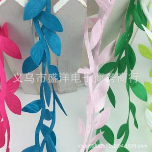 200米10色绿色藤子条叶真花绢BED布树叶DIY仿仿真花环
