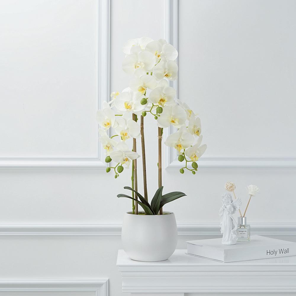 仿真花蝴071-1010兰蝶套装盆栽假花绢花装饰客居厅室内家茶几一件