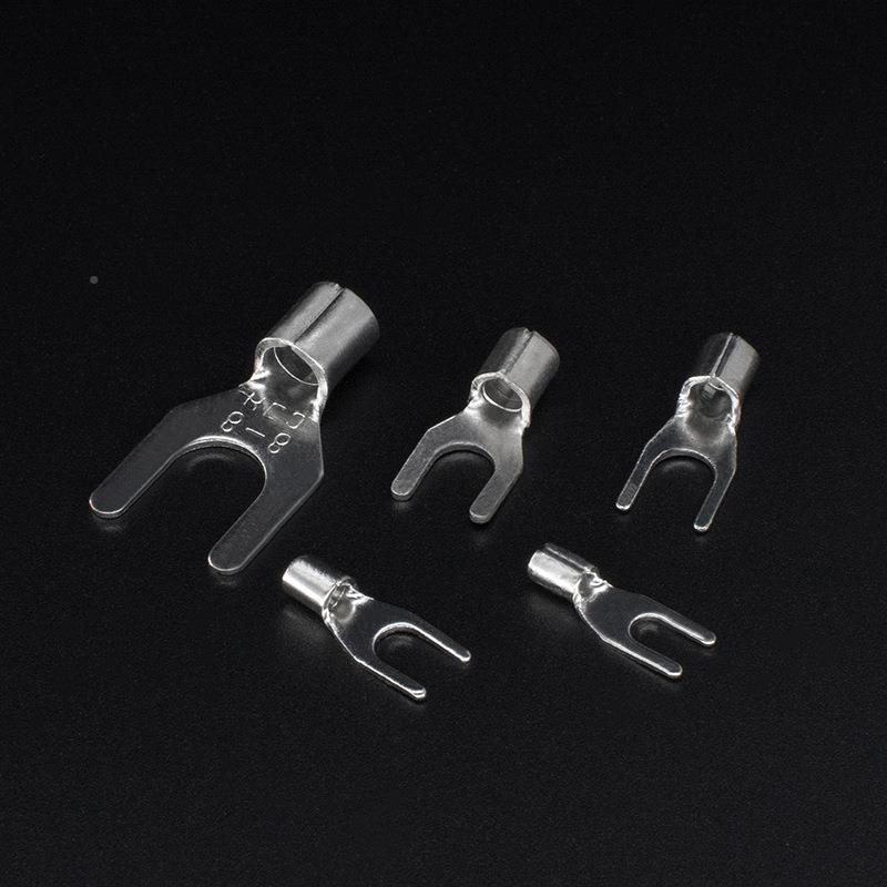 鼻端头SNB5.-3.53.7()紫铜0.9厚1000个冷5压叉形接线端子铜子