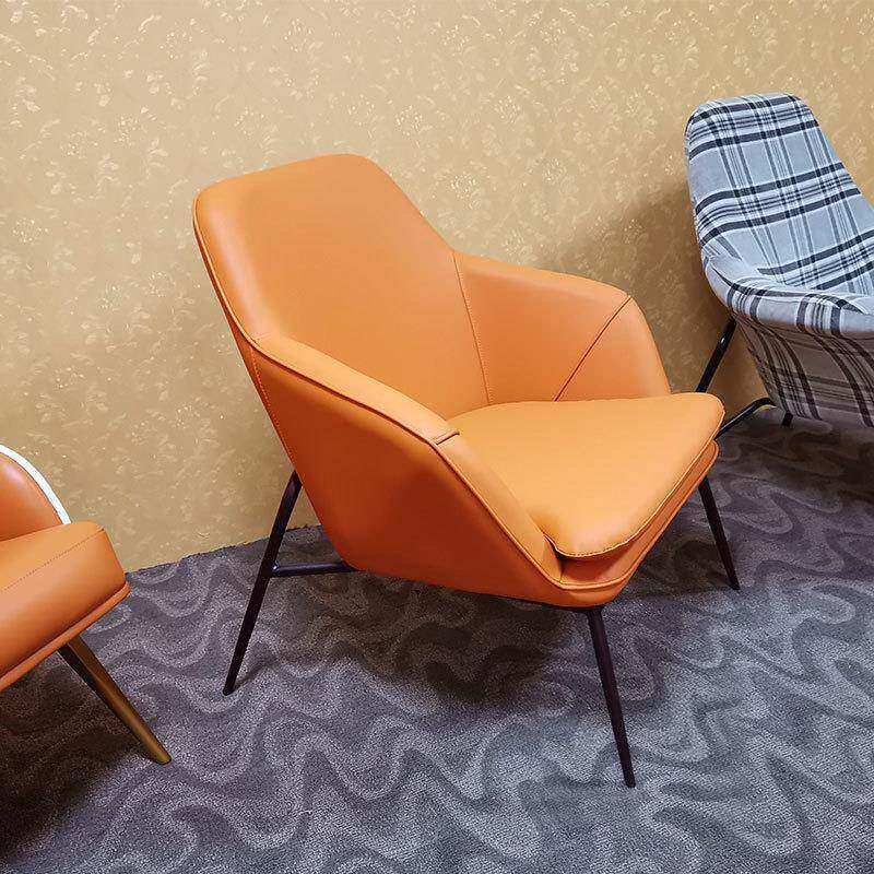 单人沙发椅北欧设计师现代简约创意科技布阳台真皮客厅休闲洽谈椅