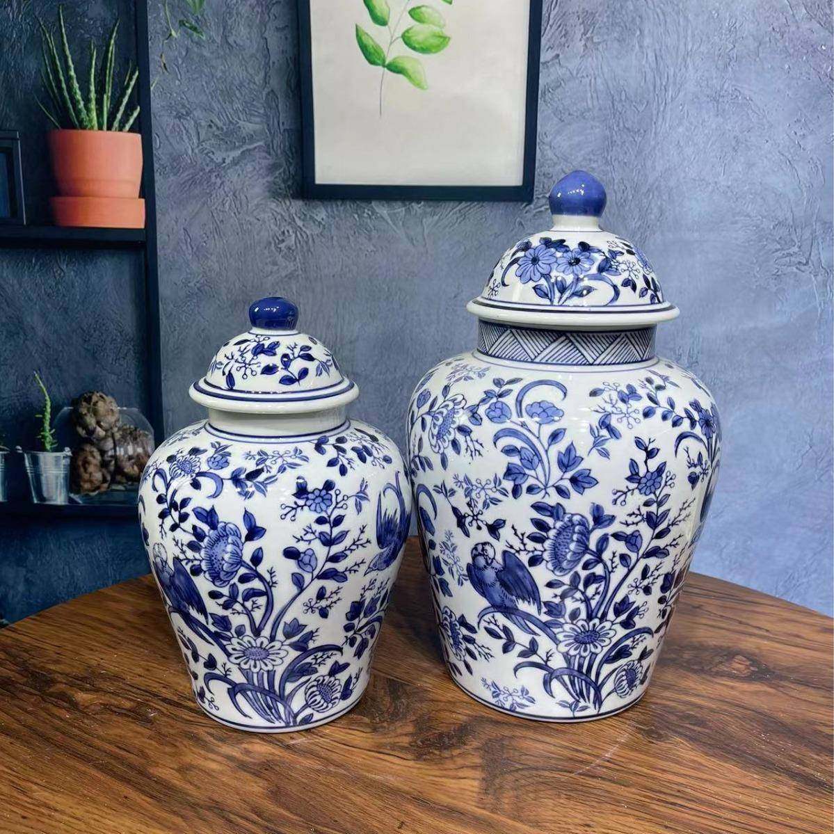 青花瓷陶瓷花瓶新中式高级感花瓶玄关摆件将军罐储物罐陶瓷摆件,工业油品/胶粘/化学/实验室用品,其他实验室设备,淘宝优惠券,粉丝福利购,淘宝优惠卷