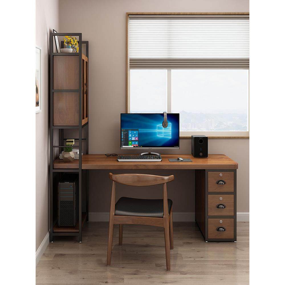 北欧电脑台式桌家用实木书桌书架组合loft办公写字桌书柜书桌一体,鲜花速递/花卉仿真/绿植园艺,割草机/草坪机,淘宝优惠券,粉丝福利购,淘宝优惠卷