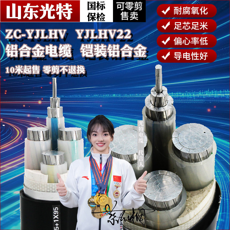 国标阻燃ZRC-YJLHV铝合金25357095185400平方电缆线三相五线