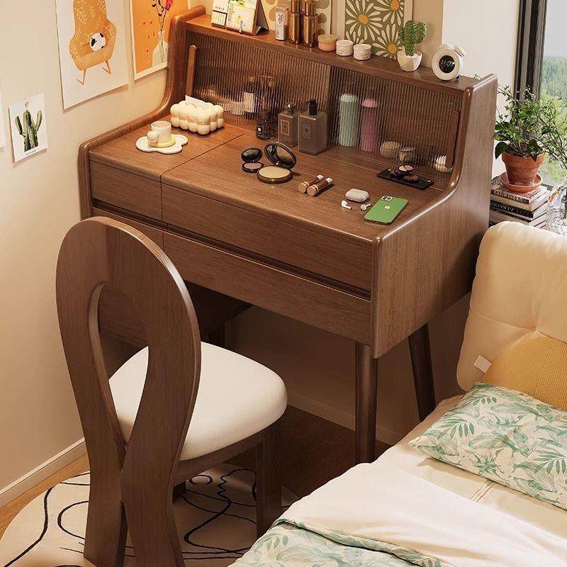 实木梳妆台小户型化妆台现代简约卧室收纳柜翻盖梳妆桌书桌化妆桌,智能设备,其他智能设备,淘宝优惠券,粉丝福利购,淘宝优惠卷