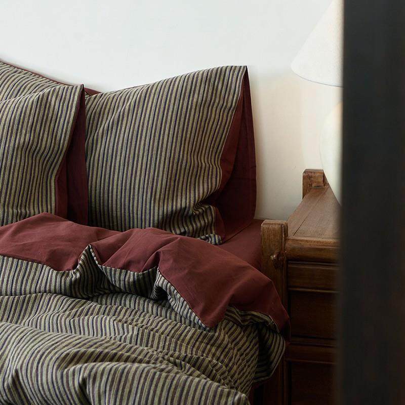 日式复古简约线条全棉色织提花四件套加厚纯棉双人床品浓情西拉,纺织面料/辅料/配套,纺织机械配件,淘宝优惠券,粉丝福利购,淘宝优惠卷