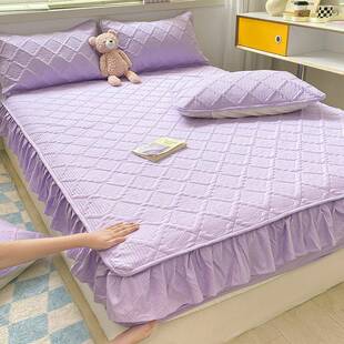 大豆纤维防水床笠带裙边夹棉床罩床垫保护罩单件床套罩防尘罩隔尿