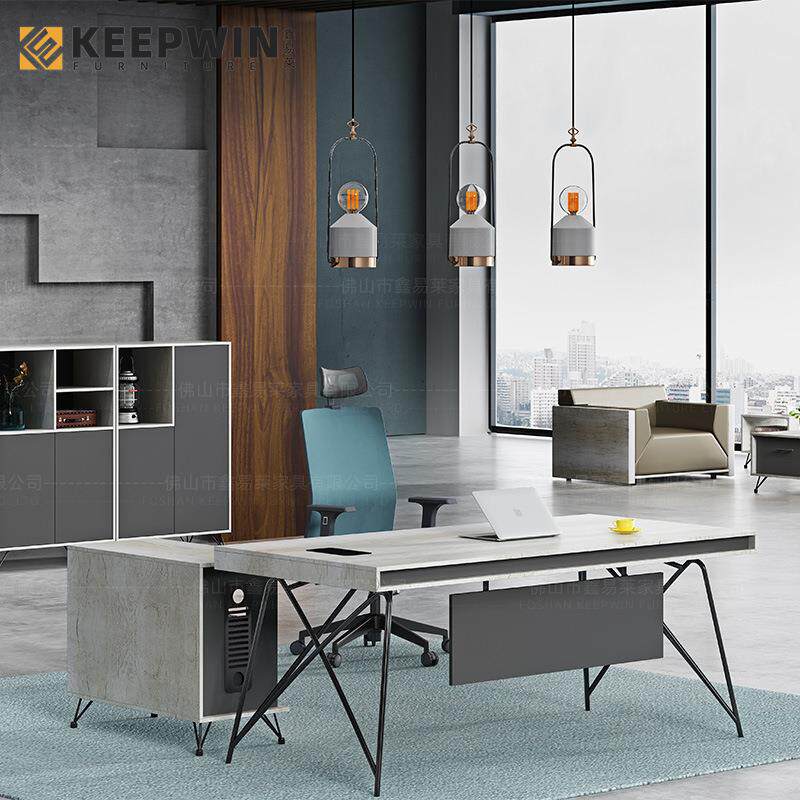 办公桌老板桌简约现代轻奢高级感总裁桌办公室大班台办公桌椅组合