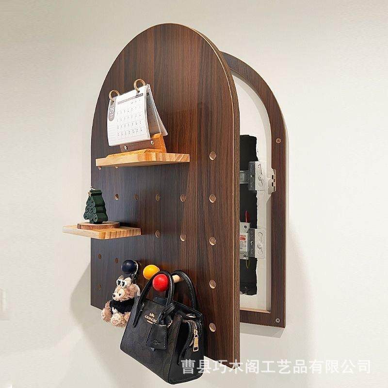 木质洞洞板墙上实木电表箱遮挡置物架墙壁收纳架木质隔板墙面架,农用物资,其他肥料,淘宝优惠券,粉丝福利购,淘宝优惠卷