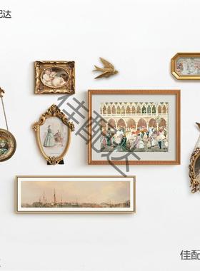 ?式复古挂画客厅墙面装画欧式餐厅卧法壁室挂画饰框美式组XcG72wF