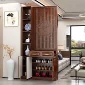 新中式 木质屏风隔断客厅2024新款 入户正对门进门遮挡玄关柜置物架