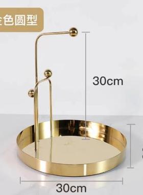 新中式金086属房异形收纳托板盘室摆件样办公茶几客厅桌面家居装