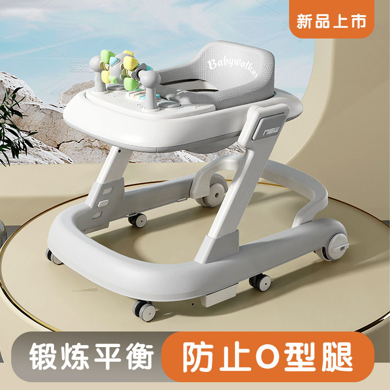 婴幼学步车防o型腿多功能防侧翻带音乐灯光助步车可折叠脚步车学