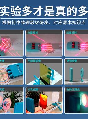 中光学实验箱级物理验器材八年实透镜小孔初69904成像光具座全套