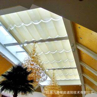 苏馆酒店采光顶隔热遮棚阳帘商场玻璃顶电动天棚遮江光宾0211帘厂